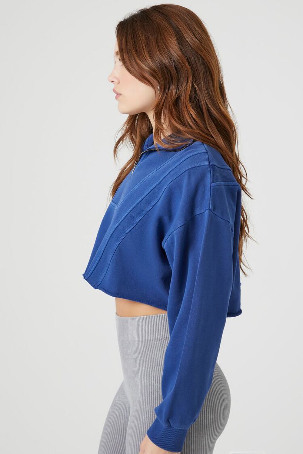 Cropped Fleece Half-Zip Pullover